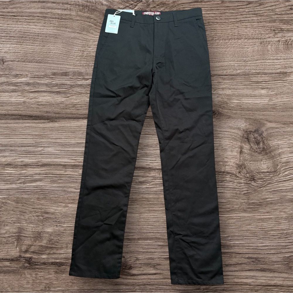 Neo Blue Los Angeles Men's Black Slim Chino Pants Size 30 NWT Casual Workwear